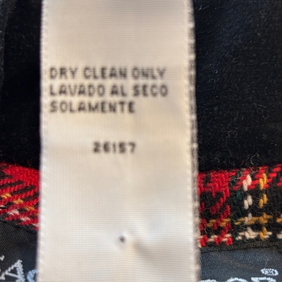 Sag Harbor Wool Blend Tartan Plaid Blazer Jacket Black Velvet Collar 10P Holiday - Picture 16 of 16